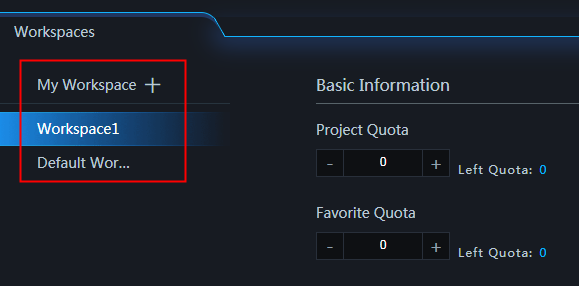 Switch between workspaces