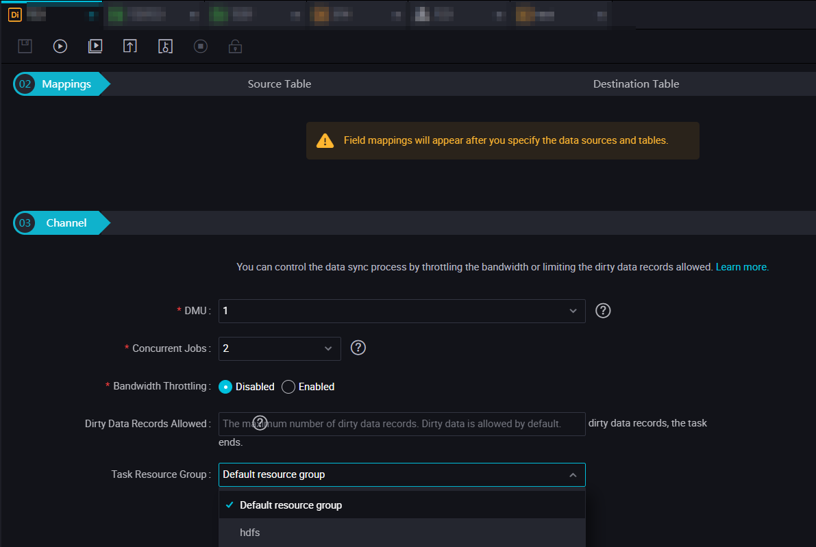 Configuring a channel