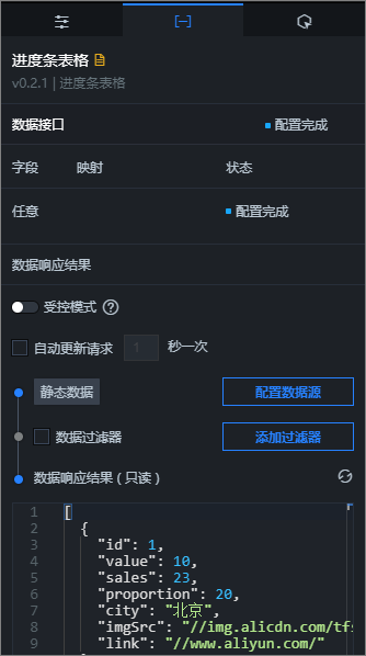 进度条表格数据面板