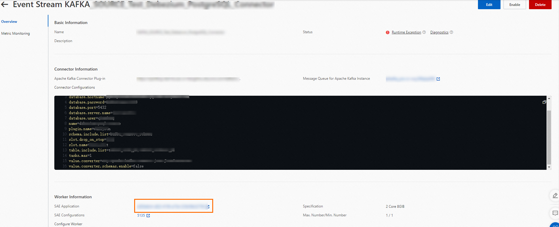 Redirect to the Application Details page in the SAE console