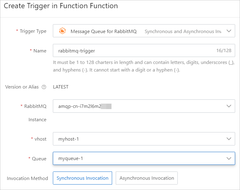Create Trigger panel