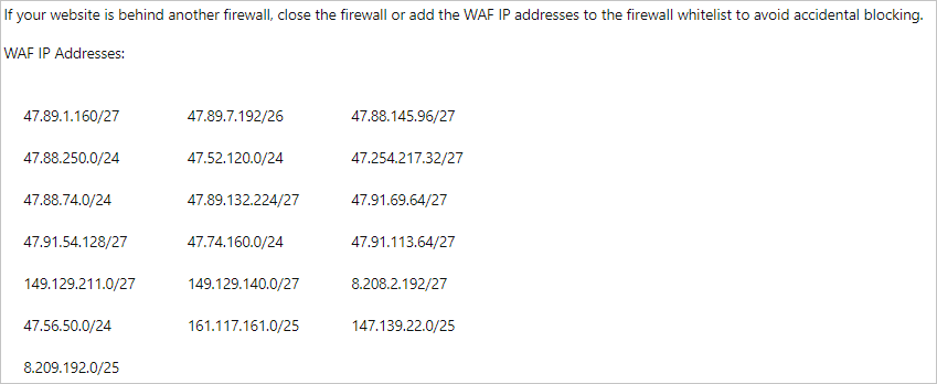 WAF IP address