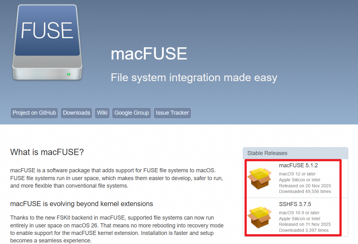 macFUSE installation window
