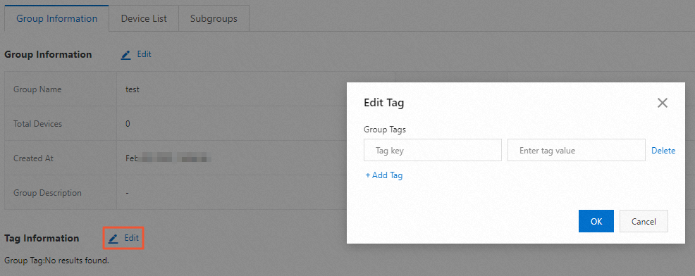 Device group tags