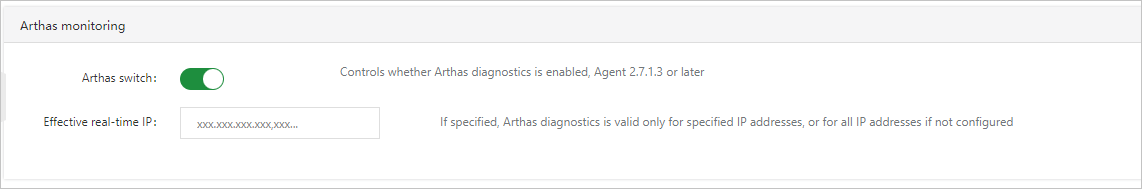 Custom Configurations - Arthas monitoring