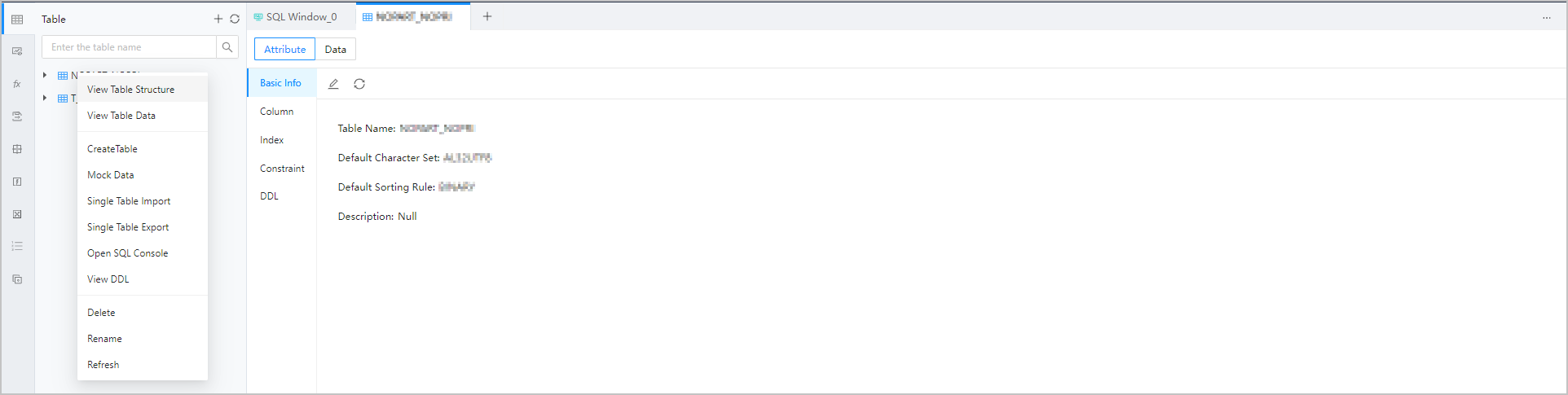 Database objects - Table objects - Manage table attributes - Overview