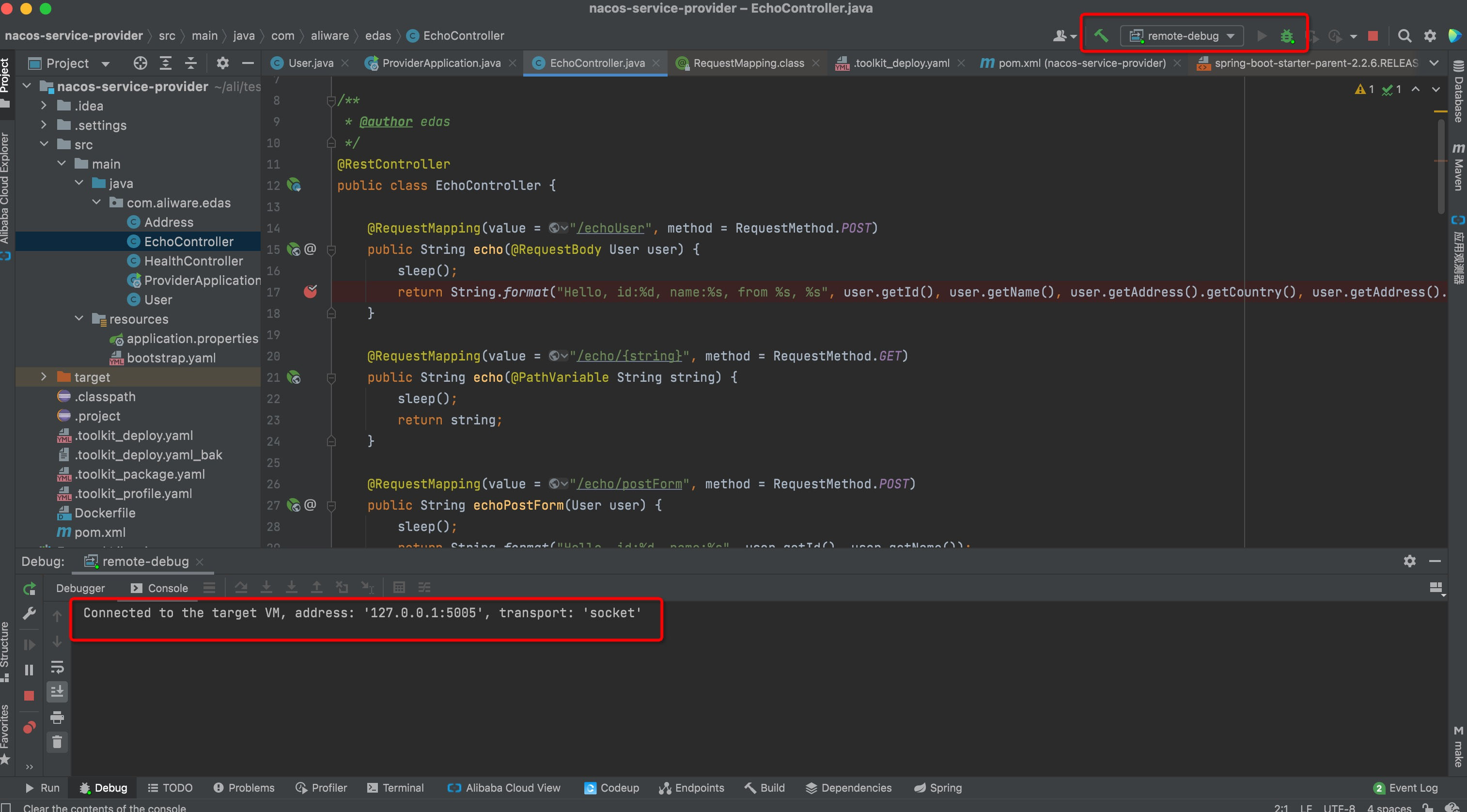 Remote debugging