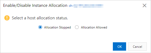 Enable or disable instance allocation