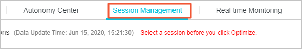 Session Management tab