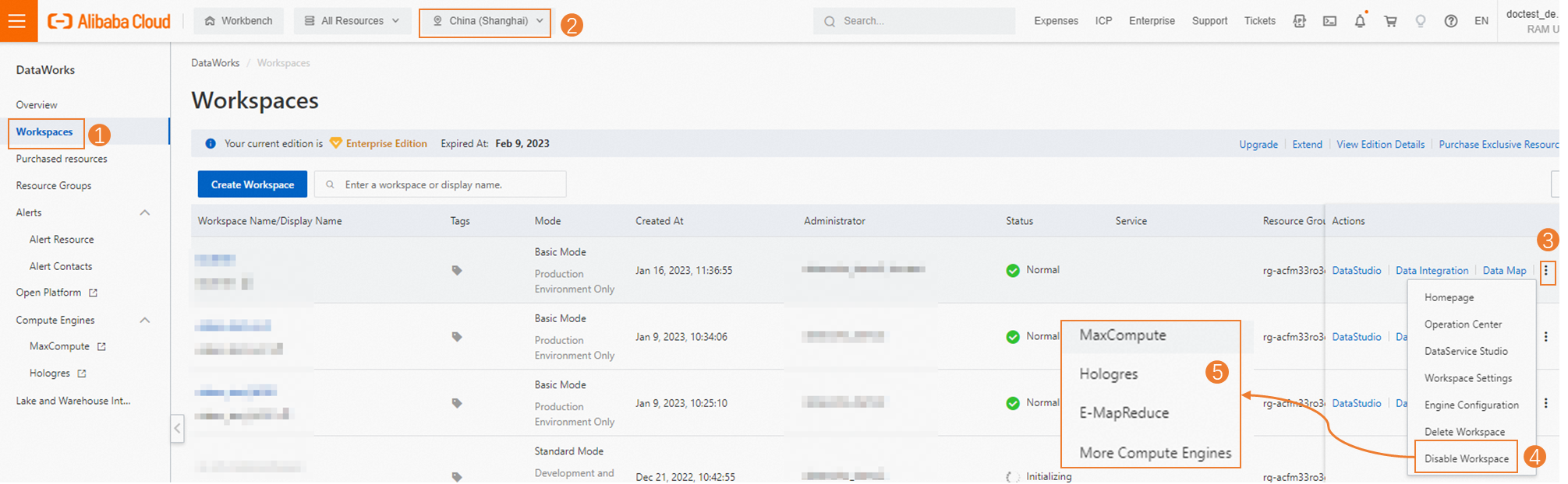 Associate a compute engine with a workspace - DataWorks - Alibaba Cloud ...