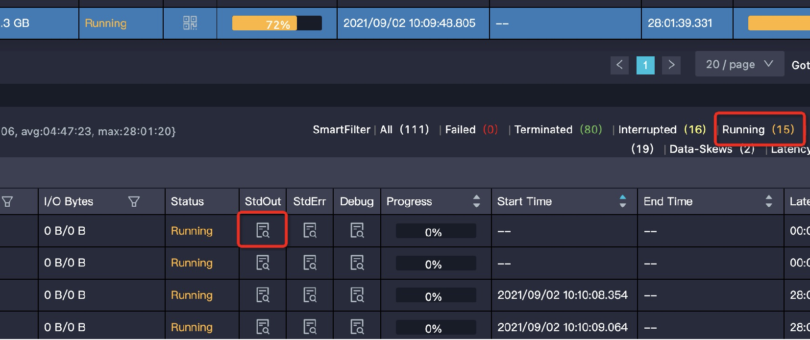 View logs in StdOut