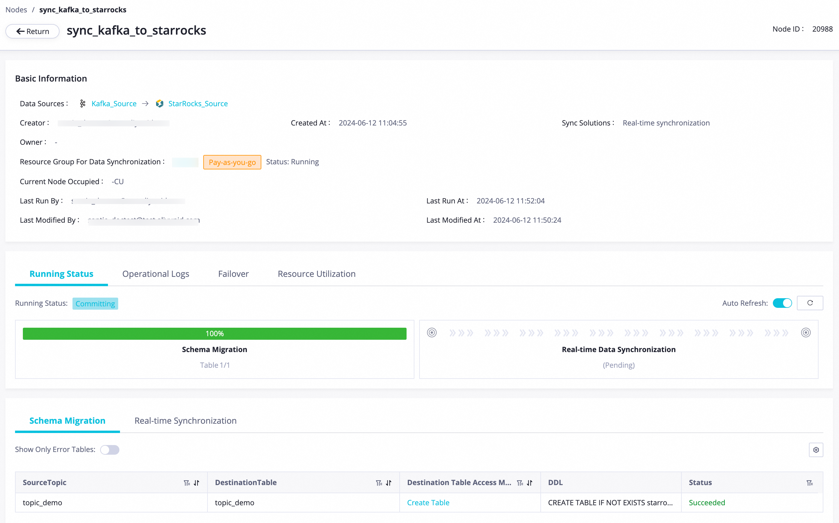 Create a real-time ETL synchronization task to synchronize data from ...