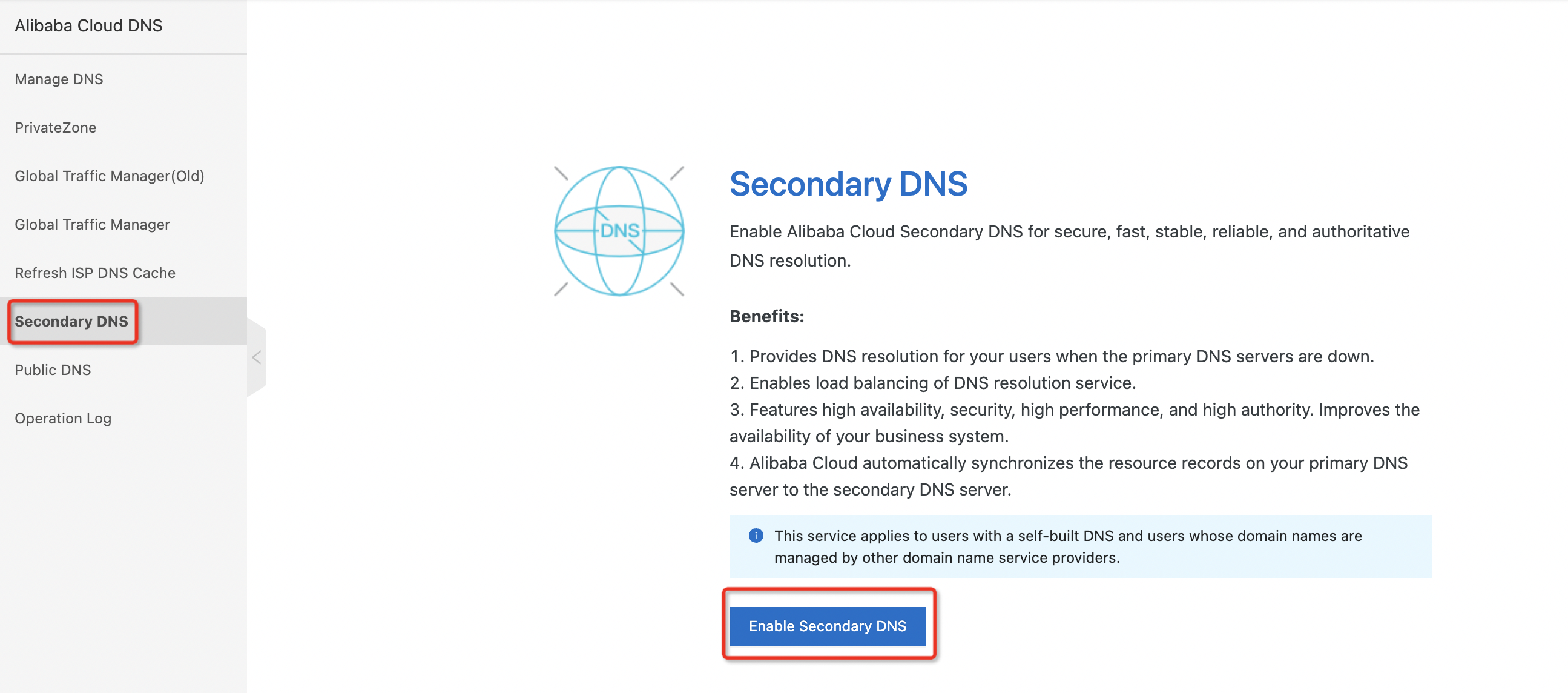 secondary dns