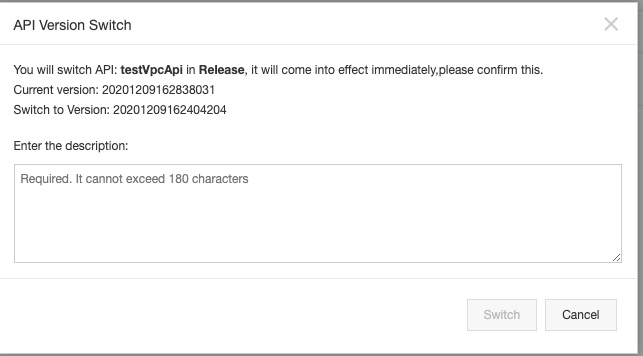 Switch the API version
