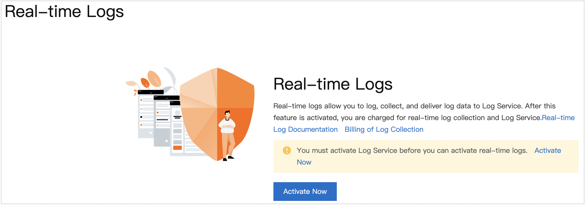 Enable real-time logs