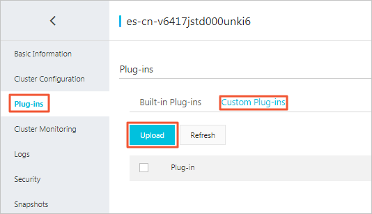 Upload a custom plug-in