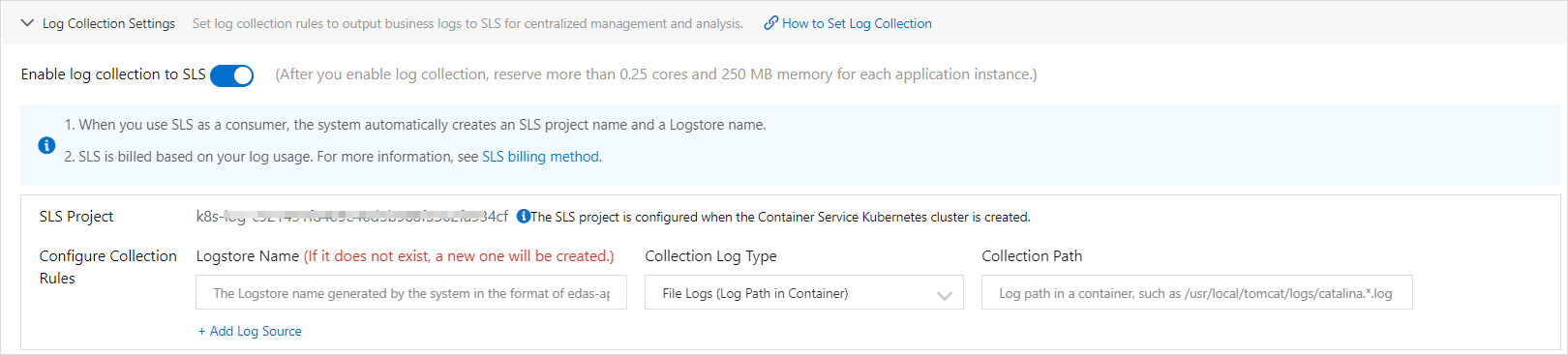 Configure log collection