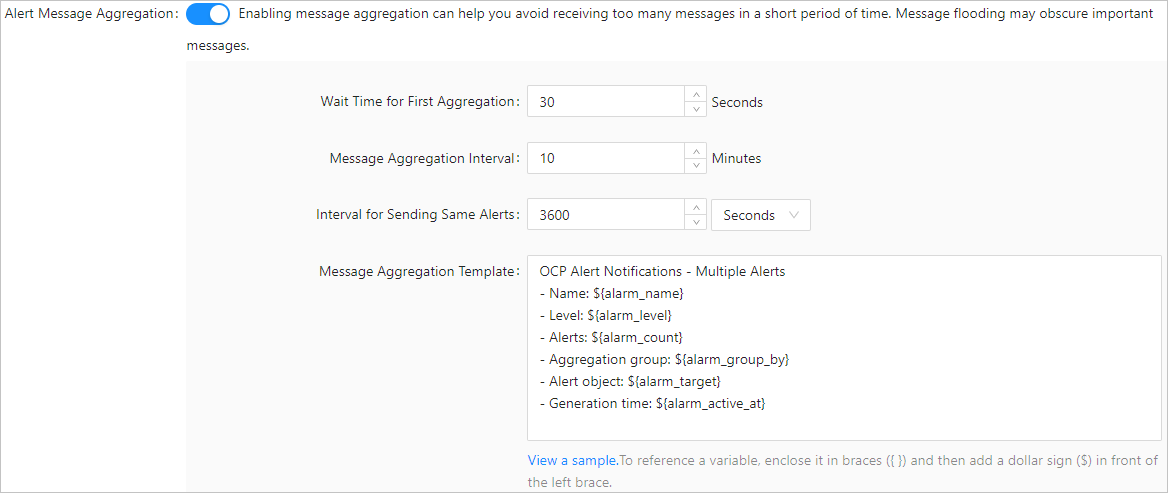Alert Message Aggregation