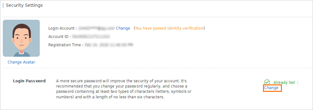 Configure security settings for an alibaba cloud account create and manage an alibaba cloud 