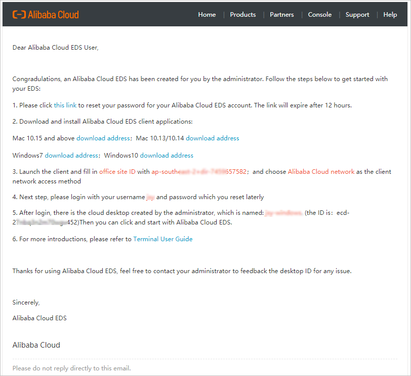 Cloud desktop - Email