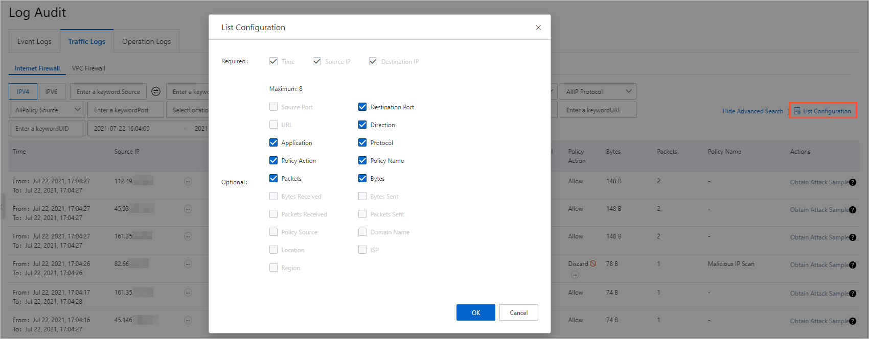 List Configuration