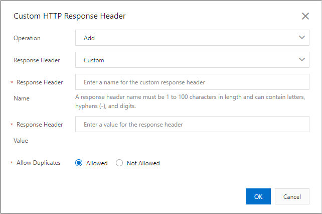 Custom HTTP response headers