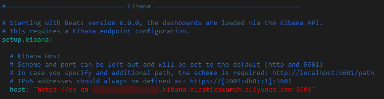 Modify the configuration of Kibana
