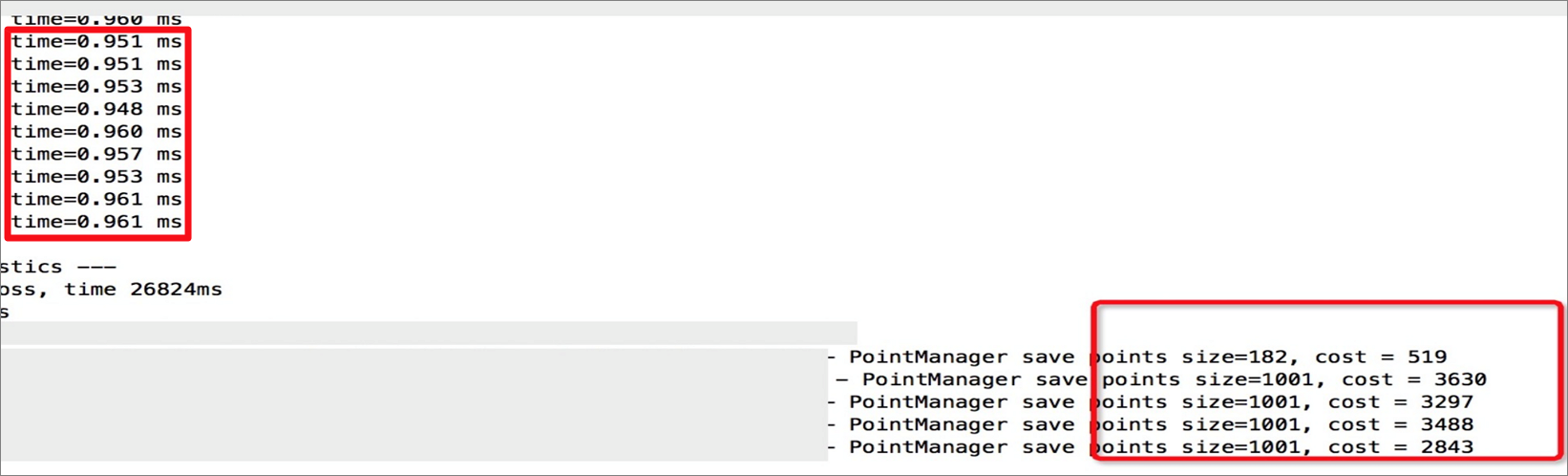 Performance differences caused by different network latencies