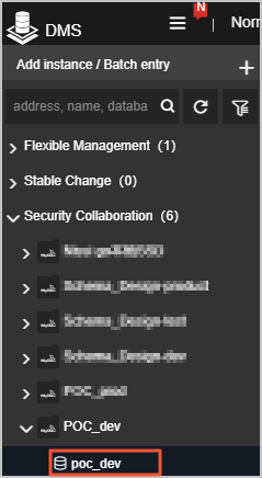 Go to the SQLConsole tab of the poc_dev database