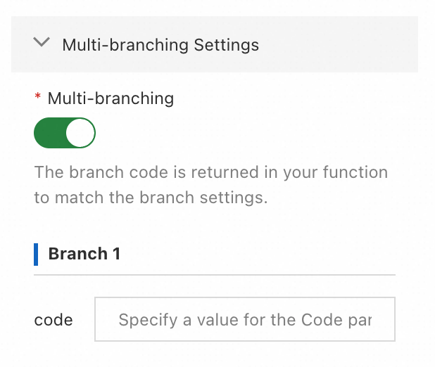 Multi-branch Settings configuration