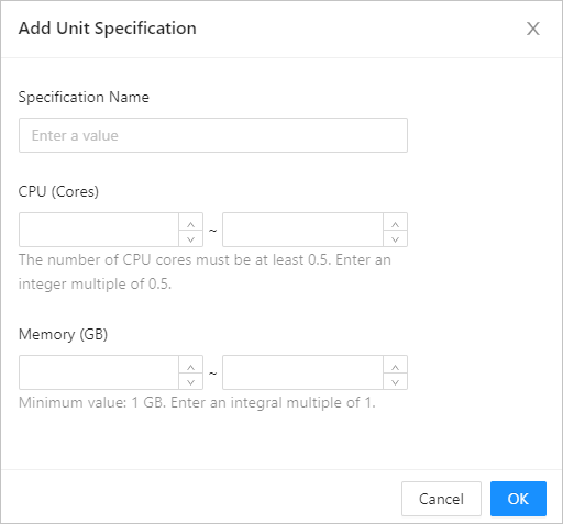 Add a unit specification