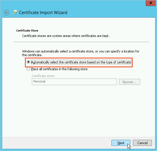 Configure Certificate Store