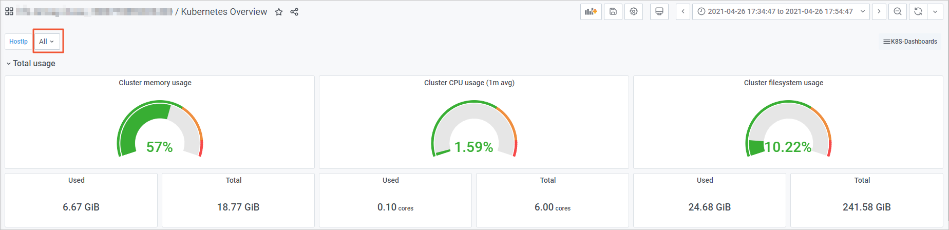 Grafana - filter monitoring data