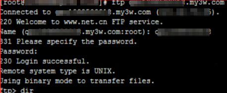Connect to the FTP server