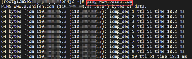 Check the connectivity