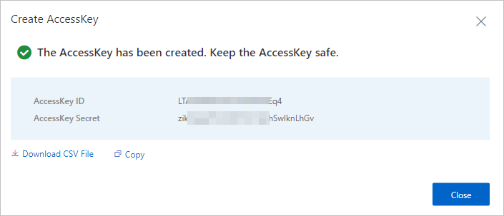 Create an AccessKey pair