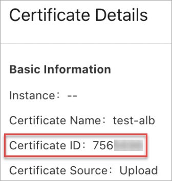 Example of certificate details
