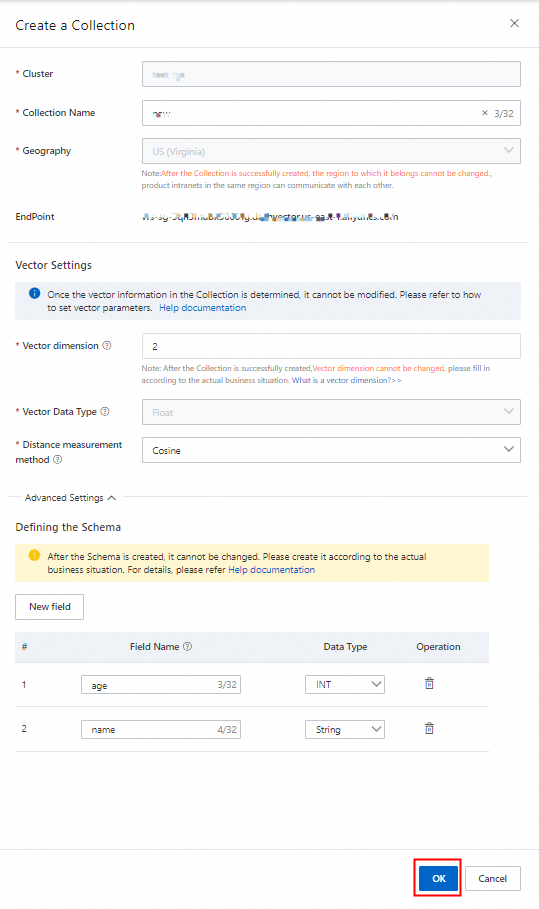 Create a Collection panel