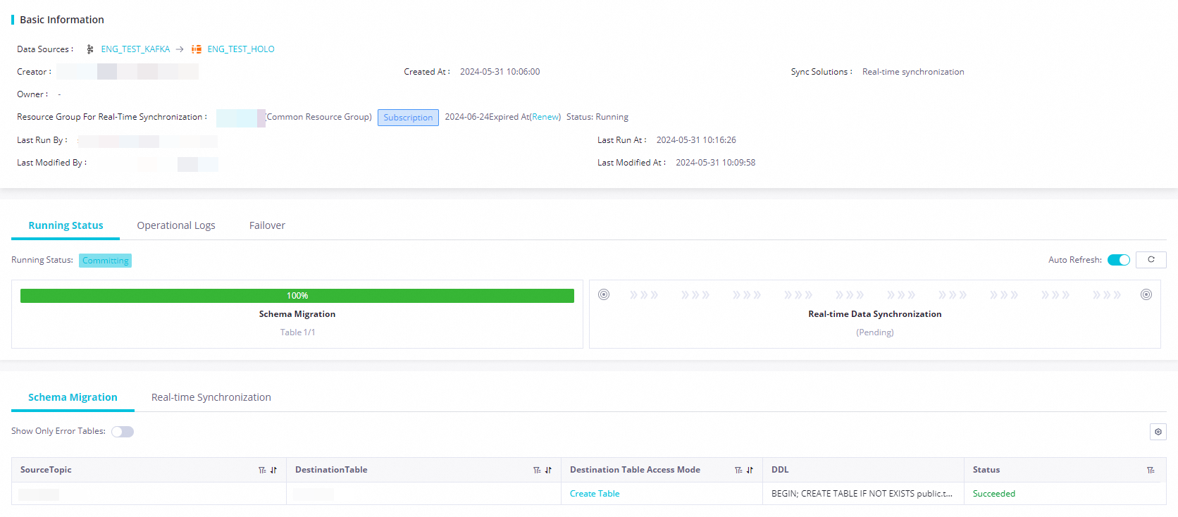 Create a real-time ETL synchronization task to synchronize data from ...