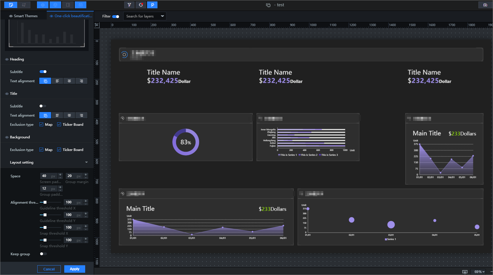 Default overall style after the One-click beautification function is enabled