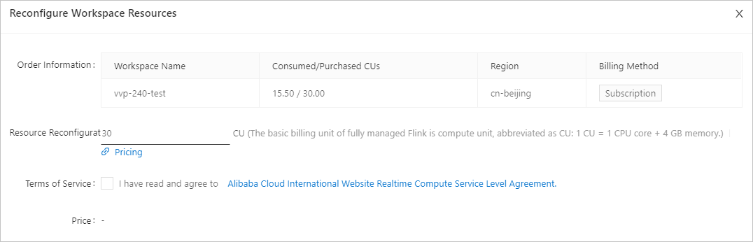 Reconfigure resources