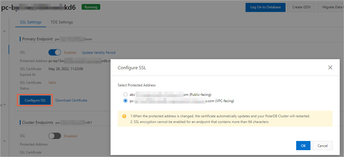 Configure SSL encryption