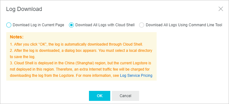 Download All Logs with Cloud Shell