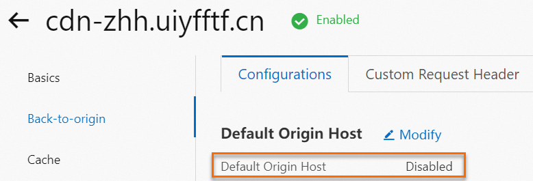 Default Origin Host