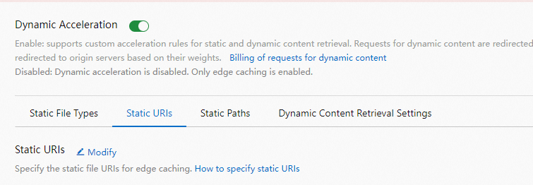Configure static URIs