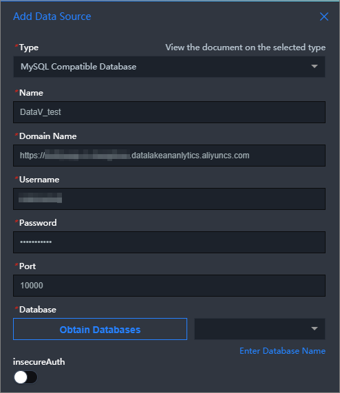 Add a Data Lake Analytics database