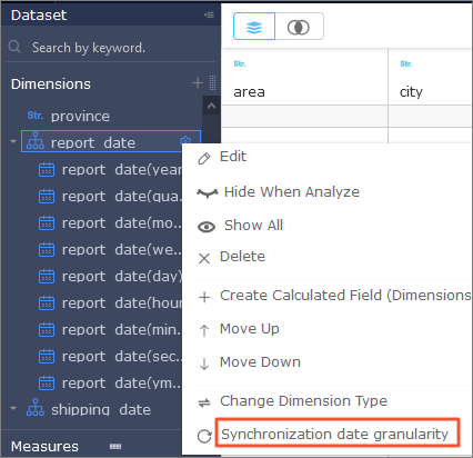 Synchronize date granularity