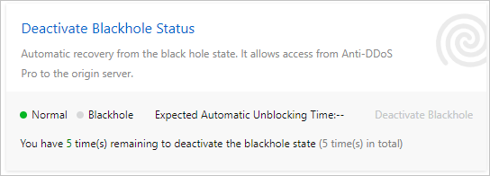 Deactivate Blackhole Status