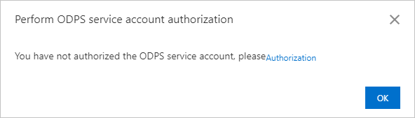 Perform ODPS service account authorization