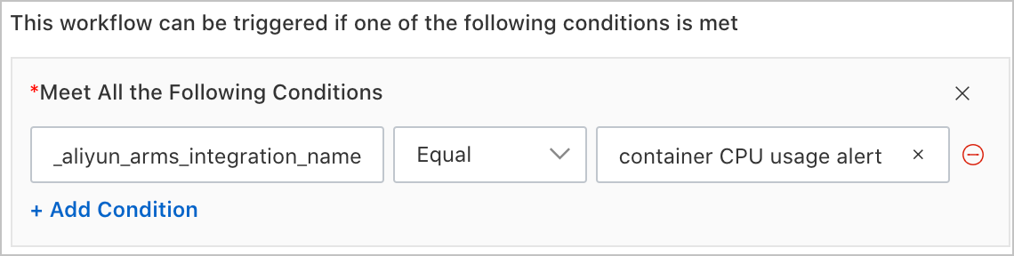 Trigger conditions for an event processing flow